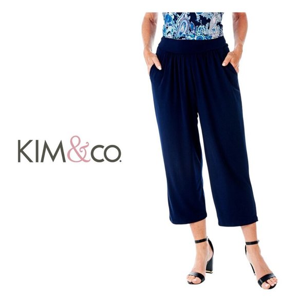 NWT Brazil Knit Cropped Wellness Pants by Kim & Co - Picture 1 of 2